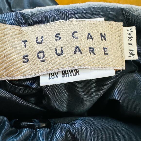 Tuscan Square Made in Italy Silk Velvet Gray Crossbody Shoulder Bag Purse - Picture 5 of 10